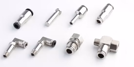 Xhnotion Push to Connector Нержавеющая сталь Металлическая втулка Соединительная муфта Колено Пневматический пневматический фитинг